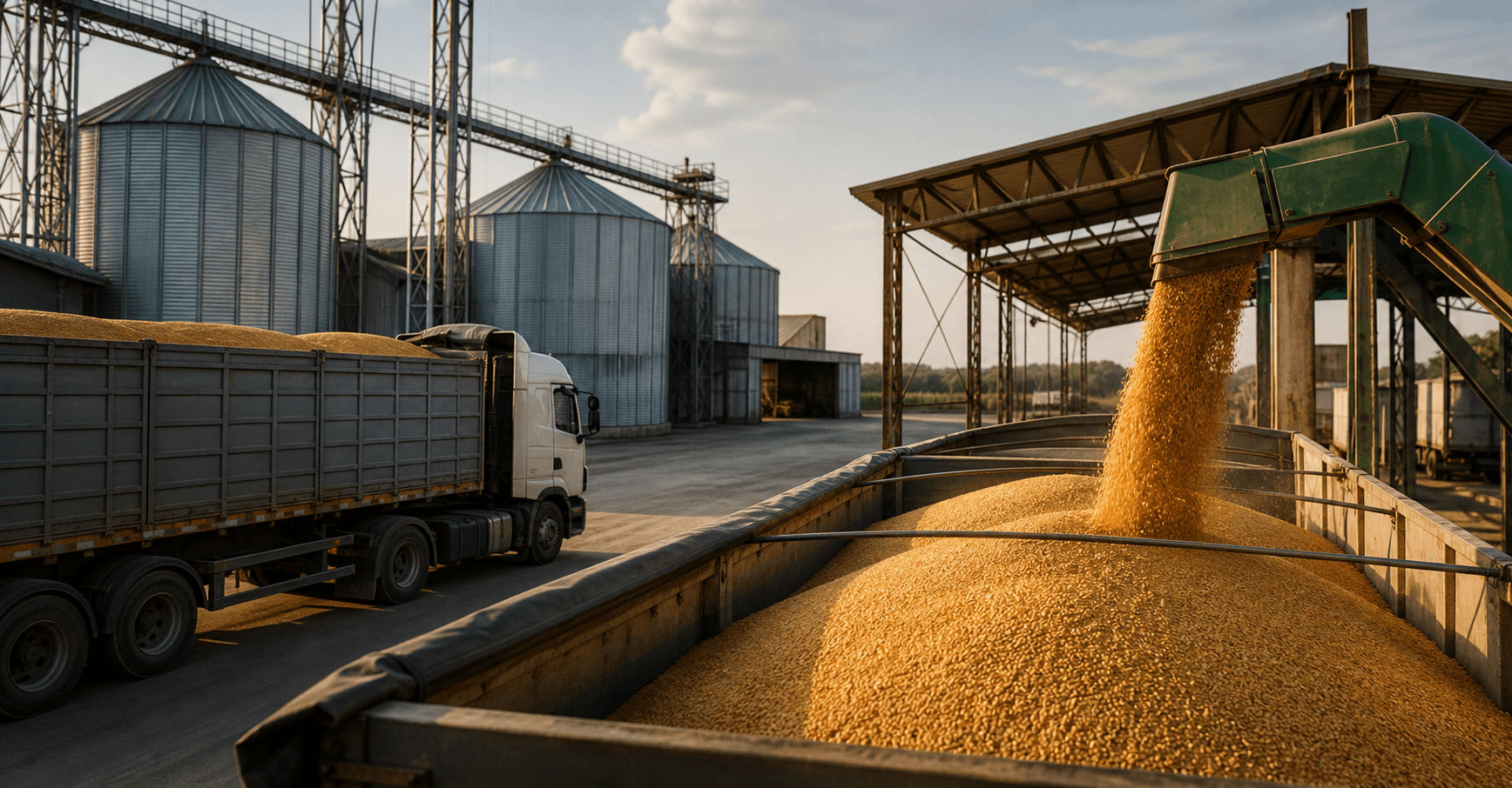 Escena agroindustrial para Logística granaria
